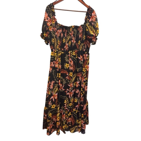 Karl Lagerfeld Paris Smocked Floral Maxi Dress Size 14 - Picture 11 of 14